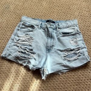 Aero ripped jean shorts